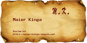 Maier Kinga névjegykártya
